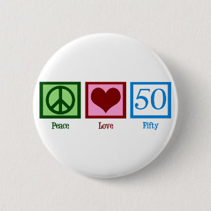 Peace Love 50 6 Cm Round Badge
