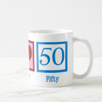 Peace Love 50 Cute 50th Birthday