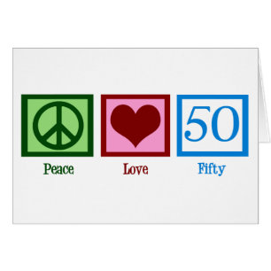 Peace Love 50th Birthday Cute Party