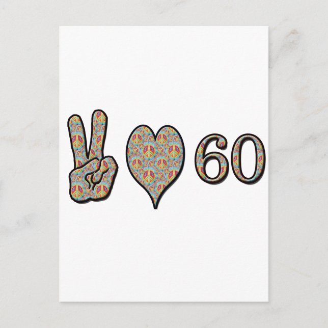 Peace Love 60 Postcard (Front)