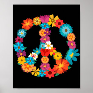 Peace Love   60's 70's Hippie Costume Colorful Flo Poster