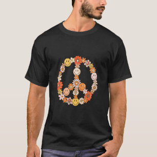 Peace Love 60's 70's Hippie Costume Colorful Flowe T-Shirt