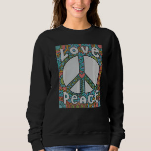 Peace Love 60s 70s Tie Die Groovy Hippie Costume H Sweatshirt