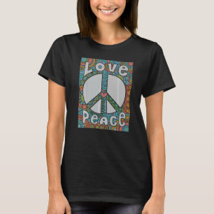 Peace Love 60s 70s Tie Die Groovy Hippie Costume H T-Shirt