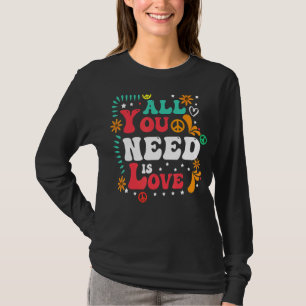 Peace Love 60s 70s Tie Dye Hippie Halloween Costu T-Shirt