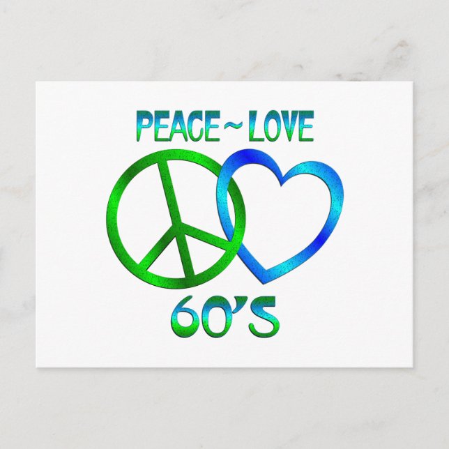 Peace - Love 60's Postcard (Front)