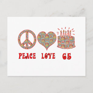 Peace Love 65 Postcard