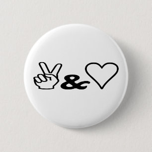 Peace & Love 6 Cm Round Badge