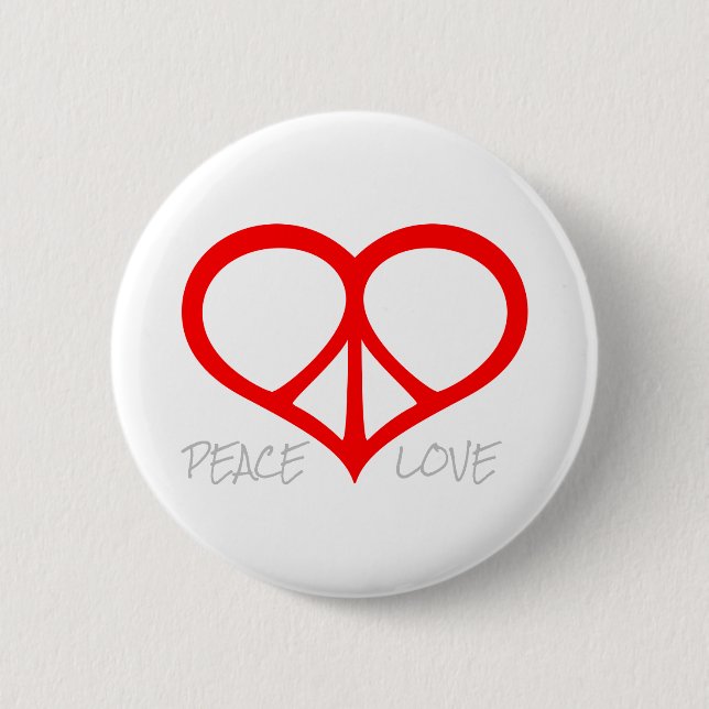 Peace Love 6 Cm Round Badge (Front)