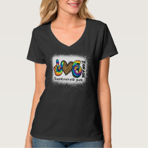 Peace Love 6th Grade  Tie Dye Teacher First Day Sc T-Shirt