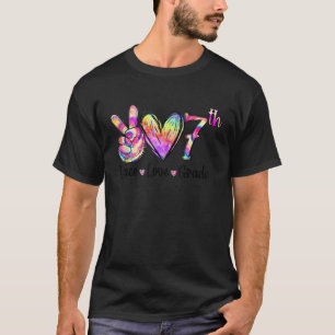 Peace Love 7th Grade Tie Dye Back To School Teache T-Shirt