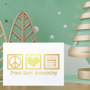 Peace Love Accounting Company Custom Gold Foil Card