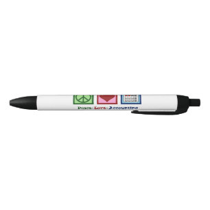 Peace Love Accounting Custom Black Ink Pen