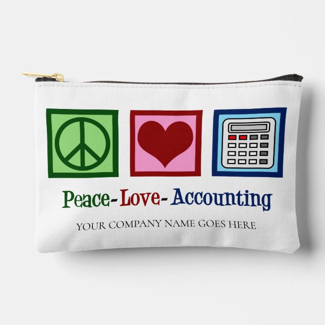 Peace Love Accounting Office Accessory Pouch (Front)