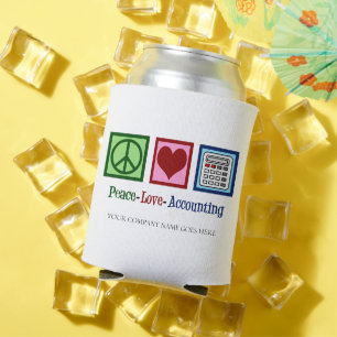 Peace Love Accounting Office Custom Accountant Can Cooler