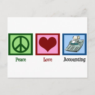 Peace Love Accounting Postcard
