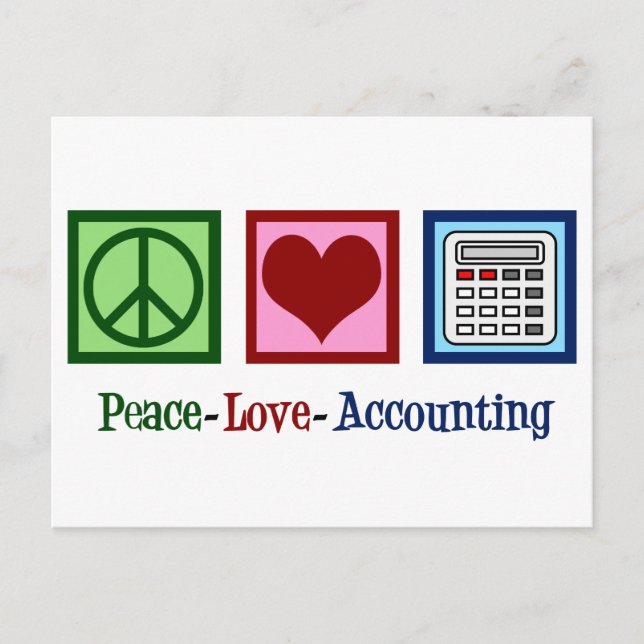 Peace Love Accounting Postcard (Front)