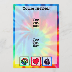 Peace, Love, Acoustic Guitars Invitation