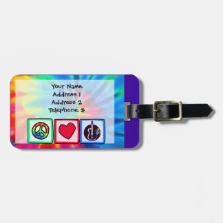 Peace, Love,  Acoustic Guitars Luggage Tag