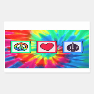 Peace, Love, Acoustic Guitars Rectangular Sticker