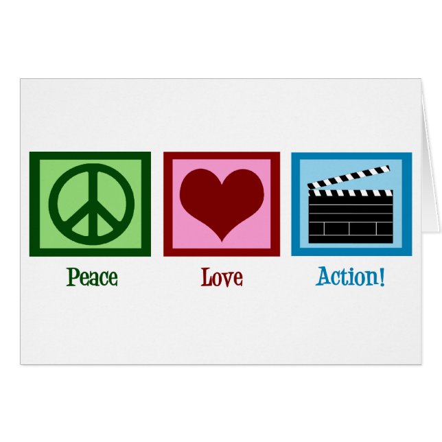 Peace Love Action! Film Crew Card (Front Horizontal)