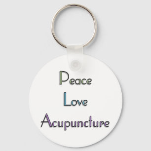 Peace, Love, Acupuncture Key Ring