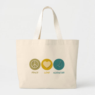 Peace Love Acupuncture Large Tote Bag