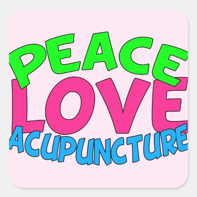 Peace Love Acupuncture Square Sticker (Front)