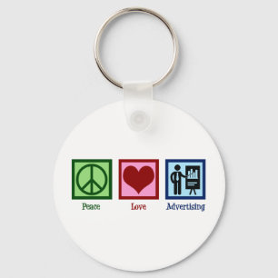 Peace Love Advertising Executive Key Ring