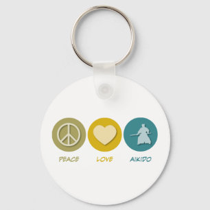 Peace Love Aikido Key Ring