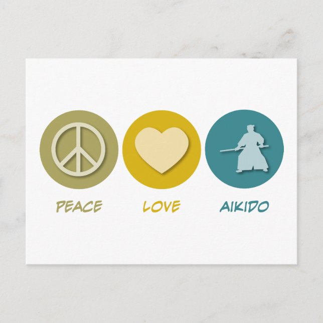 Peace Love Aikido Postcard (Front)