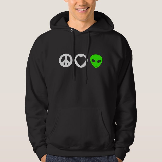 Peace Love Alien Hoodie (Front)