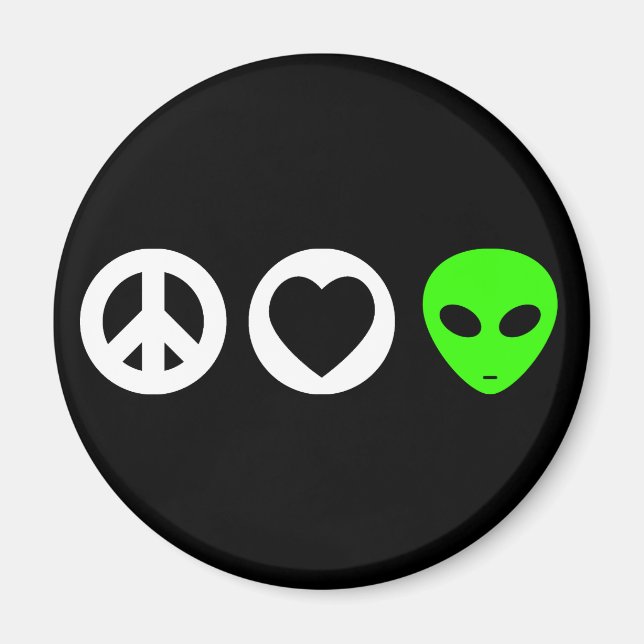 Peace Love Alien Magnet (Front)