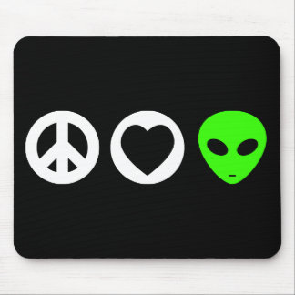 Peace Love Alien Mouse Mat
