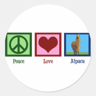 Peace Love Alpaca Classic Round Sticker