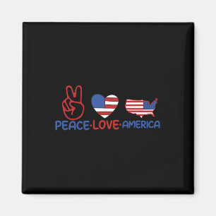 Peace Love America 4th Of July Patriotic Magnet