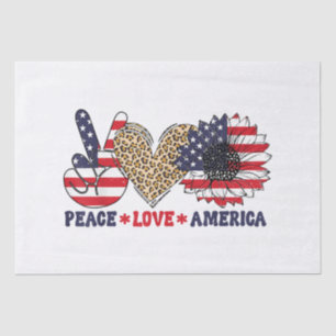 Peace Love America 4th of July Patriotic  Tissue Paper