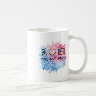 Peace Love America Tie Dye 4th Of July Patriotic F Coffee Mug