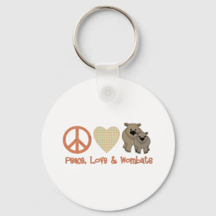 Peace, Love & Wombats Key Ring