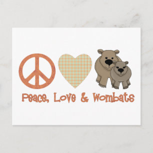 Peace, Love &amp; Wombats Postcard