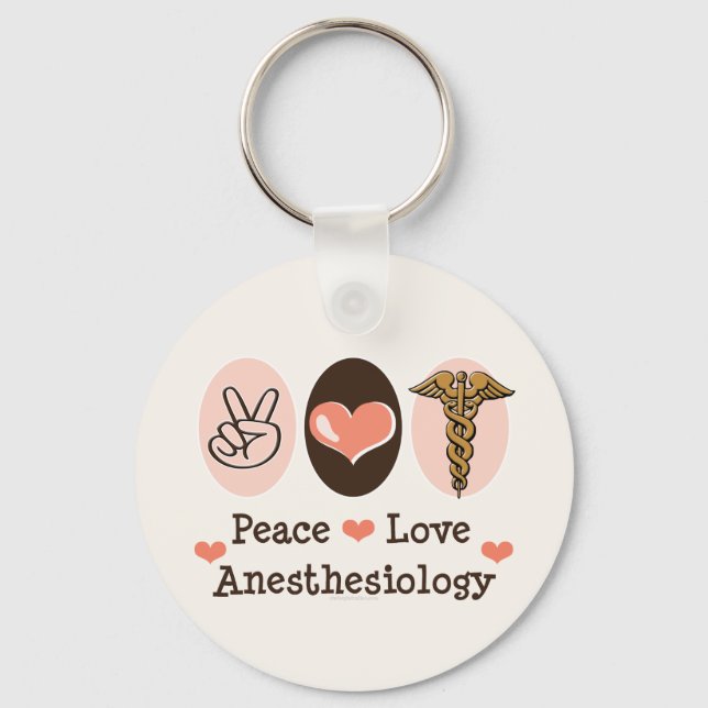 Peace Love Anaesthesiology Key Chain (Front)