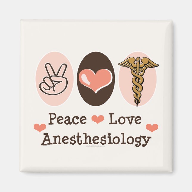 Peace Love Anaesthesiology Magnet (Front)