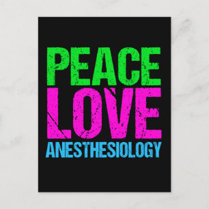 Peace Love Anaesthesiology Postcard