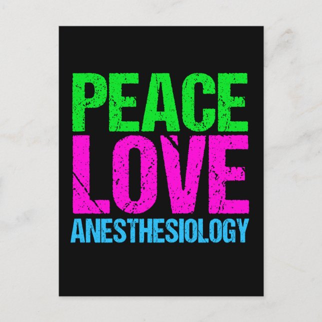 Peace Love Anaesthesiology Postcard (Front)