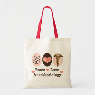 Peace Love Anaesthesiology Tote Bag