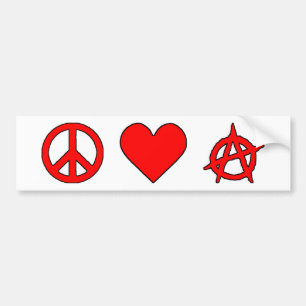 Peace Love Anarchy Bumper Sticker