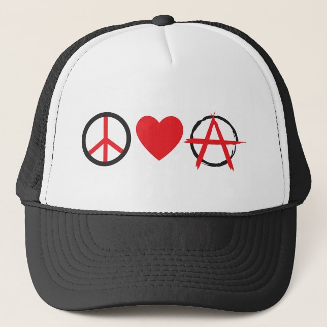 Peace Love Anarchy.jpg Trucker Hat (Front)