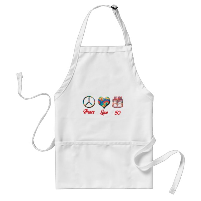 Peace Love and 50 Standard Apron (Front)