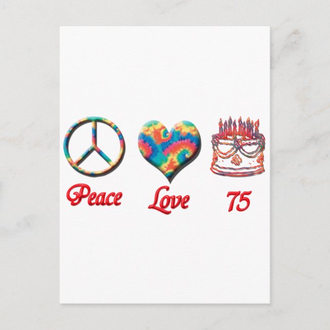Peace Love and 75 Postcard (Front)