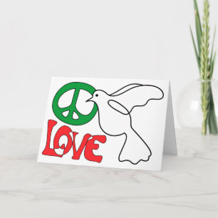 Peace Love and a Dove Holiday Greeting Card